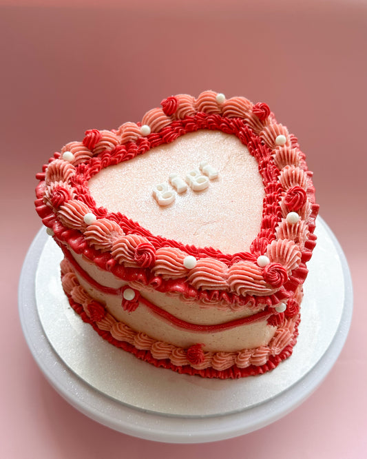 A Bit More Boujee Heart Vintage Cake